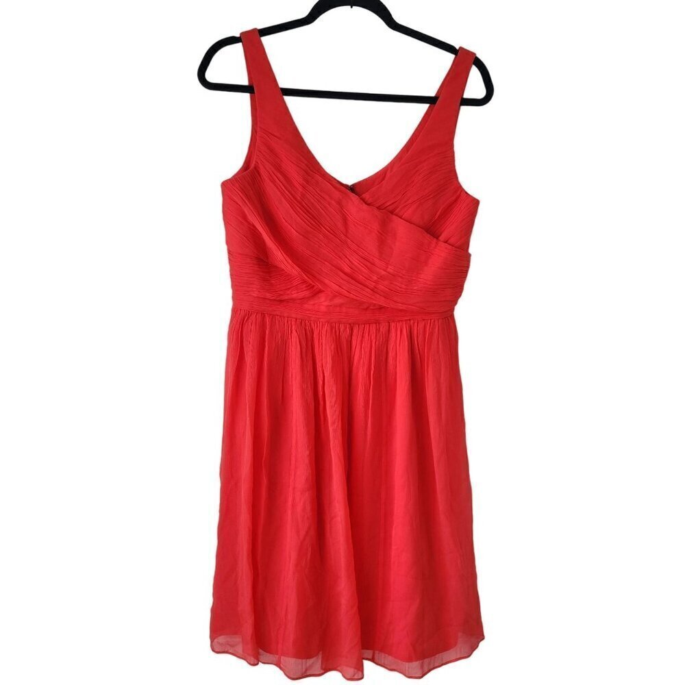 J. Crew 100% Silk Coral Heidi Bridesmaids Dress Special Occasion Cocktail 10